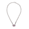 Chanour handmade pink crystal necklace with silver-plated finish