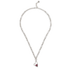 Handmade pewter necklace with pink Swarovski heart charm