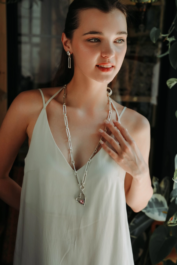 Adjustable heart charm necklace from The Lazy Daisy Maine