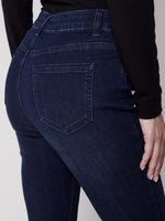 Bootcut Jeans with Asymmetrical Fringed Hem