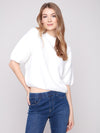 Charlie B balloon sleeve knit sweater in soft textured yarn