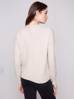 Crew Neck Sweater with Tonal Embroidery