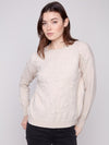 Crew Neck Sweater with Tonal Embroidery