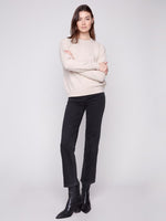 Crew Neck Sweater with Tonal Embroidery