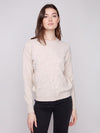 Crew Neck Sweater with Tonal Embroidery