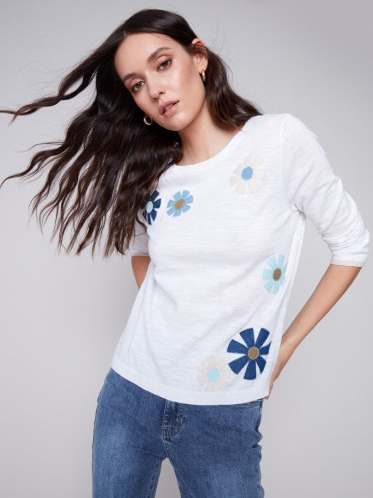 Charlie B Daisy Patch Sweater