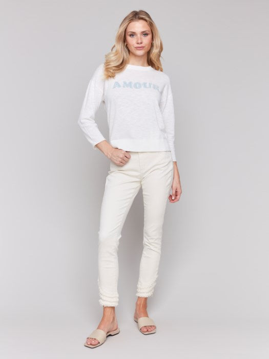 Charlie B Denim Patch Sweater