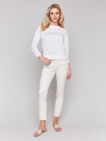 Charlie B Denim Patch Sweater