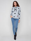 Embroidered Hearts Hoodie Sweater