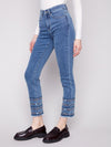 Embroidered Hem Jeans