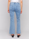 Charlie B Floral Embroidered Bootcut Jeans Light Blue