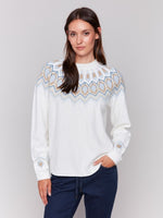 Charlie B Jacquard Knit Ski Sweater