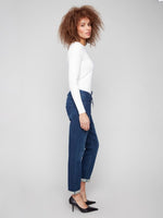 Knit Denim Jogger Pants