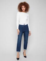 Knit Denim Jogger Pants