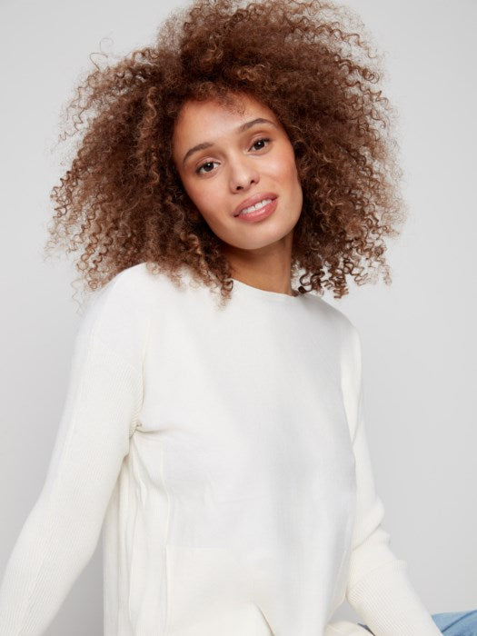 Knit Sweater With Back Lace-Up