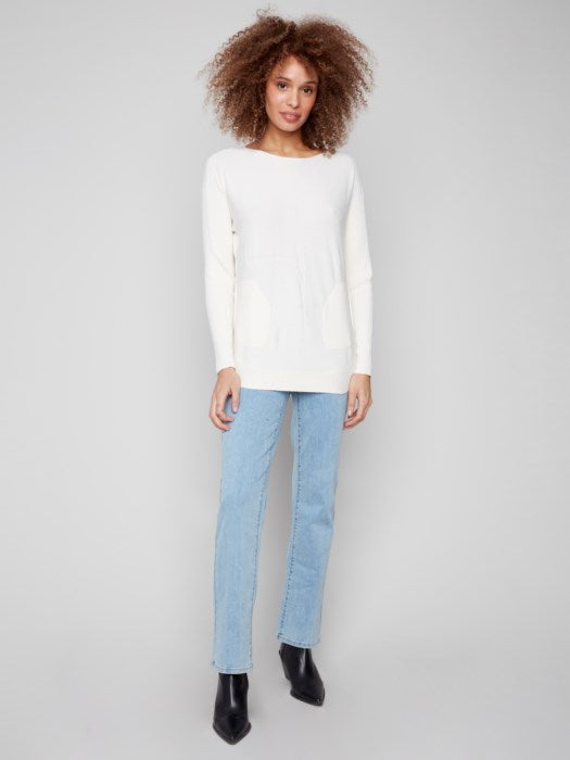 Knit Sweater With Back Lace-Up