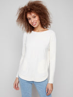 Knit Sweater With Back Lace-Up