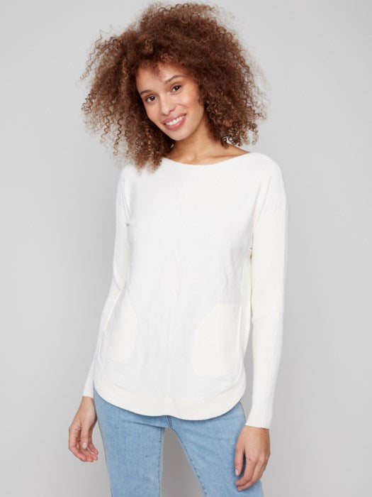Knit Sweater With Back Lace-Up