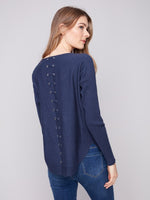 Knit Sweater With Back Lace-Up