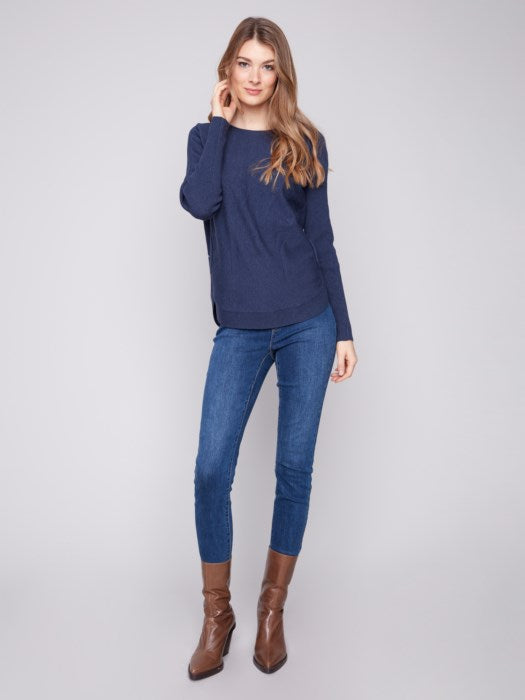Knit Sweater With Back Lace-Up