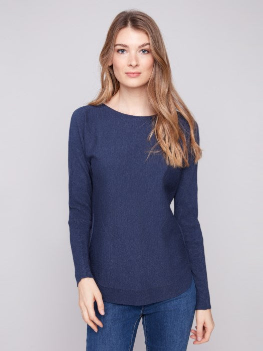 Knit Sweater With Back Lace-Up