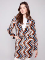 Relaxed fit Long Crochet Coat styled for casual layering