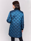 Charlie B Long Quilted Puffer Jacket Peacock