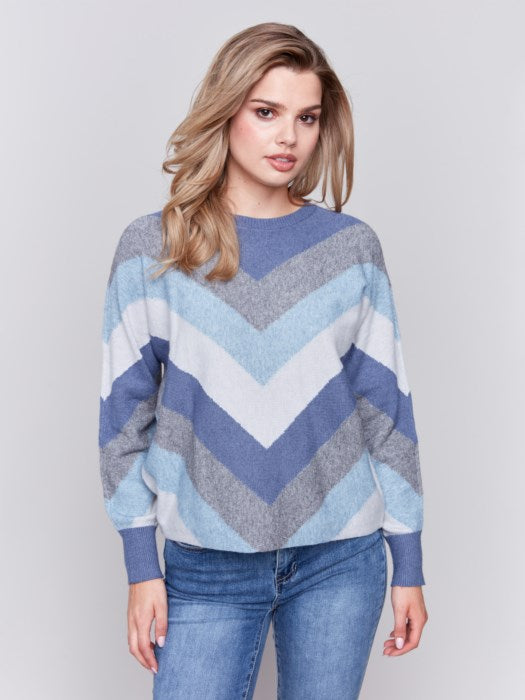 Charlie B Mitered Stripe Sweater