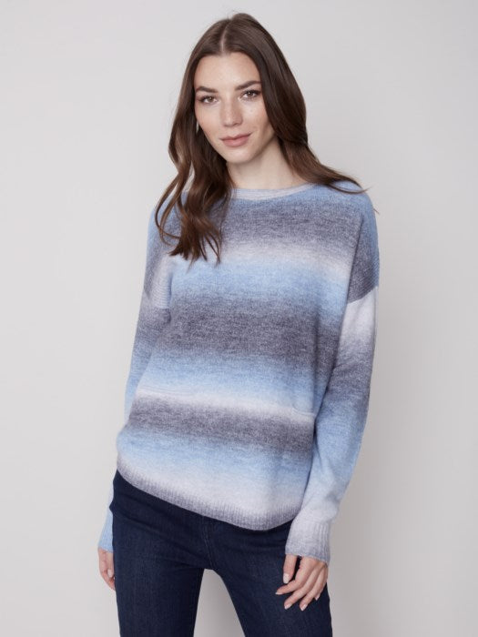Charlie B Ombré Sweater with Removable Scarf