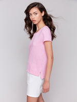 Styled outfit featuring Charlie B slub cotton top for summer