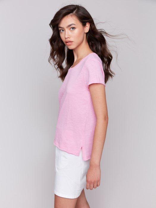 Styled outfit featuring Charlie B slub cotton top for summer