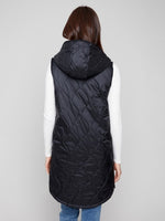 Pearlized Long Hooded Vest