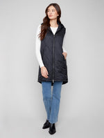Pearlized Long Hooded Vest
