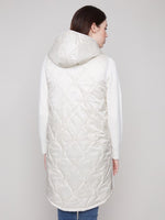 Pearlized Long Hooded Vest
