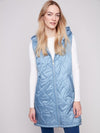 Pearlized Long Hooded Vest