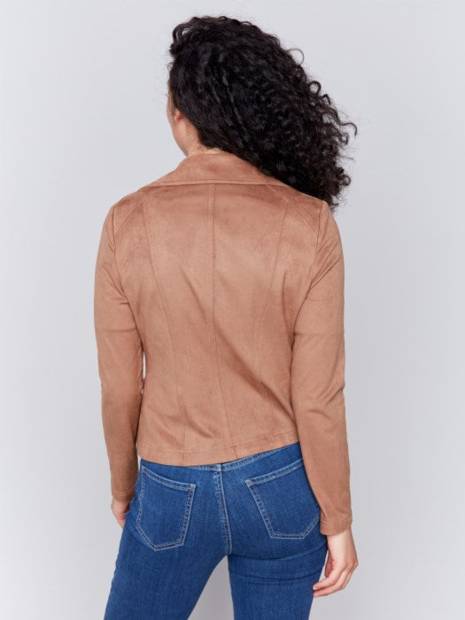 Charlie B Perfecto Faux Suede Jacket Truffle