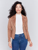 Charlie B Perfecto Faux Suede Jacket Truffle