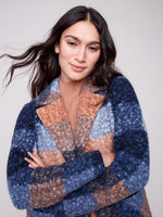 Plaid Bouclé Knit Coat