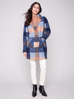 Plaid Bouclé Knit Coat