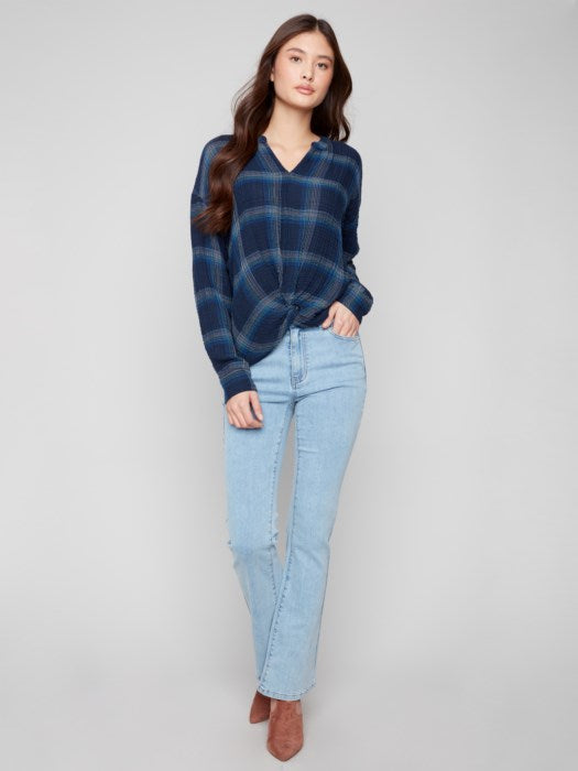 Plaid Double Gauze Blouse