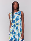 Printed Sleeveless Flowy Satin Dress