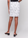Back view of Charlie B printed skort with built-in shorts