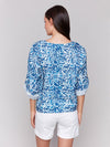 Charlie B Printed Tie Front Top Reef