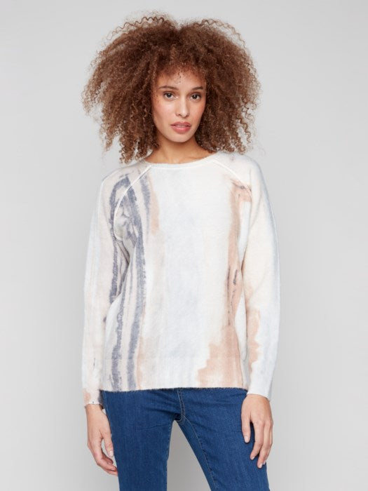 Reversible Printed Crew Sweater