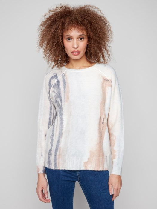 Reversible Printed Crew Sweater