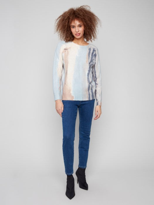 Reversible Printed Crew Sweater