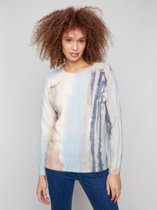 Reversible Printed Crew Sweater