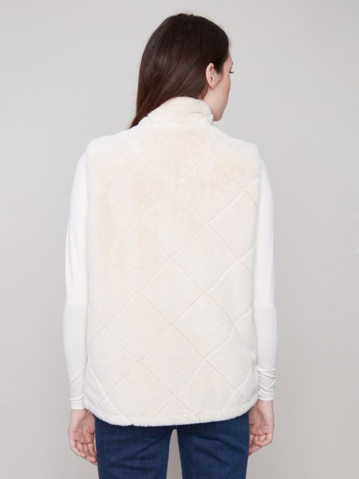 Reversible Quilted Faux Fur Vest