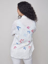 Charlie B Linen Tunic Blouse with Stars