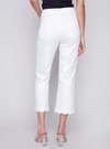 Charlie B Straight Leg Twill Jeans with Scallop Hem White